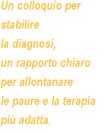 Un colloquio per stabilire  la diagnosi,  un rap